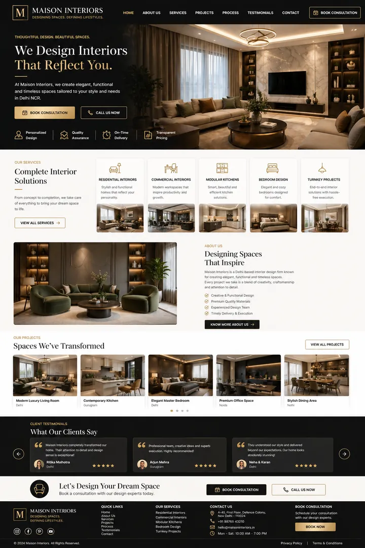 Maison Interiors — full website preview