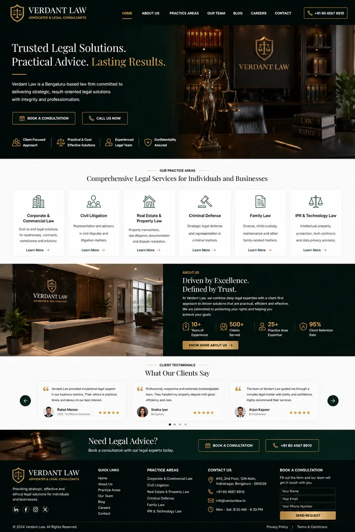 Verdant Law — full website preview